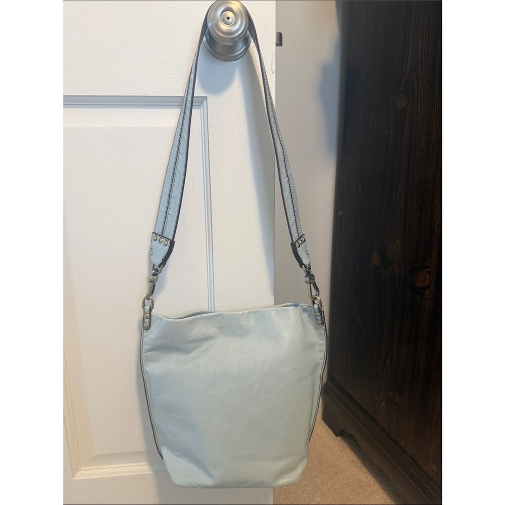 HOBO Pale Blue Leather Shoulder Bag